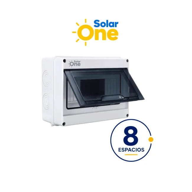 Centros de carga riel DIN Reforzado IP65 / 8 espacios / Uso Exterior protección UV / Ideal para Sistemas Eléctricos y Fotovoltaicos / Instalación flexible / Montaje riel din