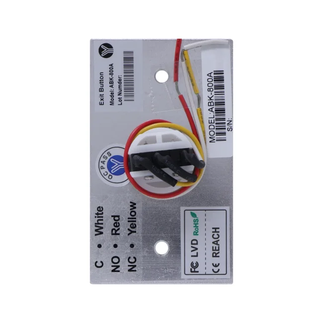 YLI ABK800A - Botón de Salida Mecánico, Carcasa de Aluminio con Acabado Metálico, Función NC/NO image 2