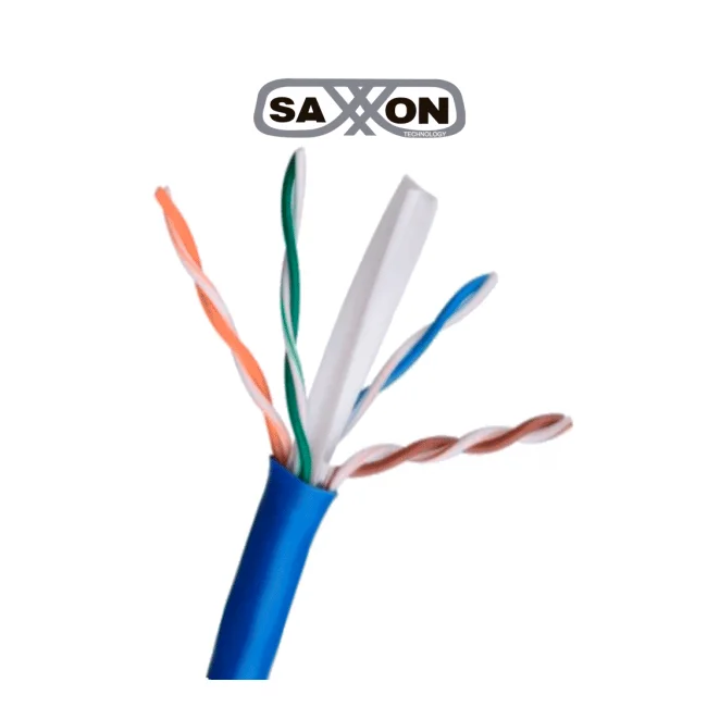 SAXXON OUTP6CCA305AZ3 - Cable UTP CCA / Categoria 6 / Color azul obscuro / Interior / 305  Mts / Redes / Video / 4 Pares
