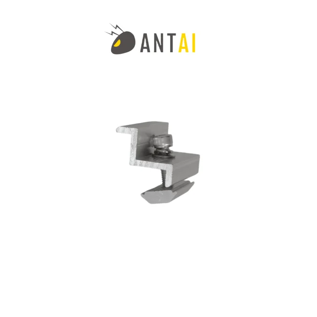 Abrazadera Final 30 a 35 mm - End Clamp 30 a 35mm -  Aluminio anodizado de alta resistencia - ANTAI SOLAR