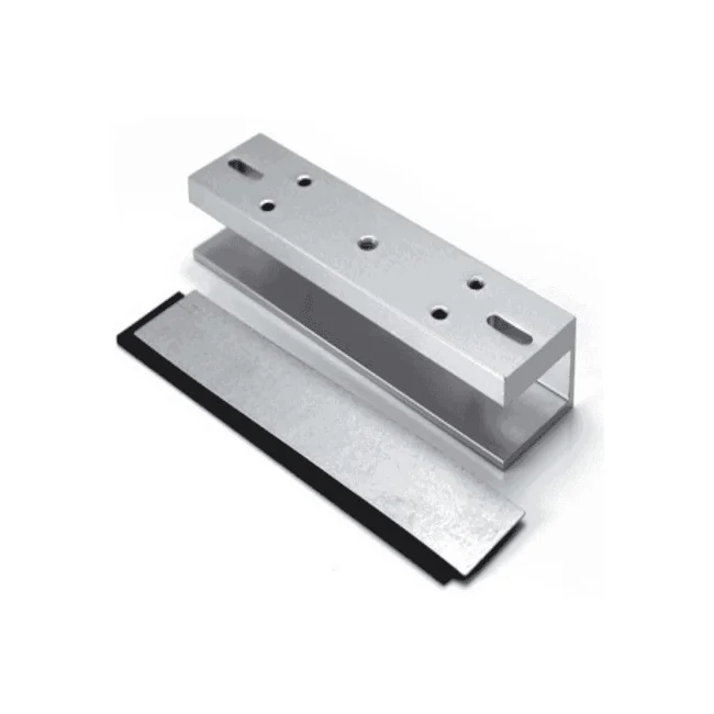 ZKTECO LM200LEDSU - Paquete de contrachapa magnética de 200 Kg a 12 VDC con señal NC que incluye soporte en U para colocación en puertas de vidrio image 3