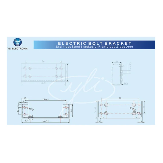 YLI YB300PACK - Paquete de cerradura de perno para control de acceso de puertas con retardo configurable de 3, 6 y 9 segundos incluye soporte de instalacion modelo YM600/ Voltaje dual 12 o 24 VDC image 2