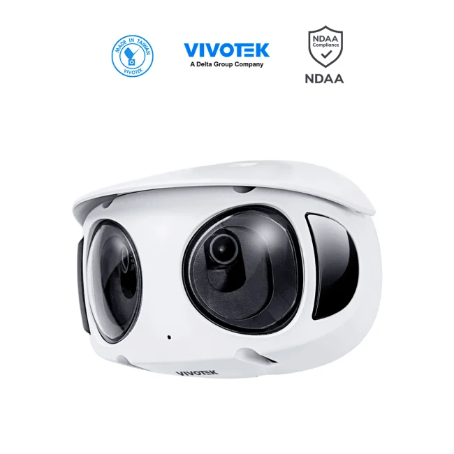 VIVOTEK MS9390-EHV-v2 - Cámara IP Panorámica Exterior 8 MP (4K) de 180°, con IR 20m, WDR Pro, Visión SNV, además micrófono integrado, Smart Motion, Trend Micro, Smart Stream III, y protección IP66/IK10, ONVIF, Deep Search