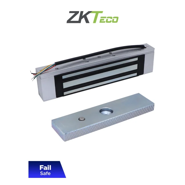 ZKTECO LM120 - Cerradura Magnética para Uso Interior, Fuerza de Sujeción 120kg, 12/24 VCC, Fail Safe, Compatible con Puertas de Madera, Vidrio y Metálicas