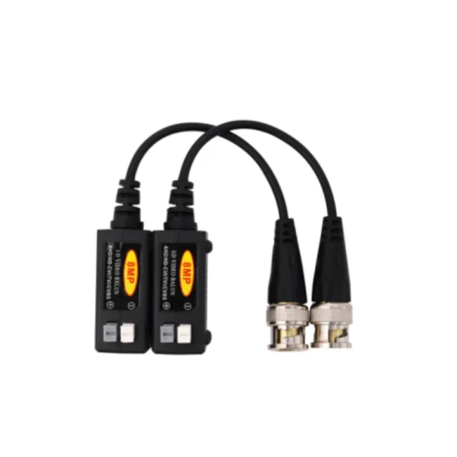 SAXXON VB - 01 Par de Transceptores Pasivos 4K  8MP (Video Baluns), Botón Push Superior, Empalmes Ordenados, 4K hasta 150m, 4MP a 200m, 1080p hasta 250m, Soporta HDCVI/HDTVI/AHD/CVBS