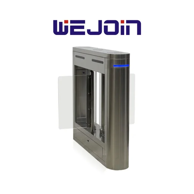WEJOIN WJTBH101BLD - Barrera Peatonal Central  Abatible Bidireccional con Aletas de Acrílico, pase Bidireccional 3 Millones de Ciclos pase 25-35 Personas por minuto Compatible WJTBH101BLSP