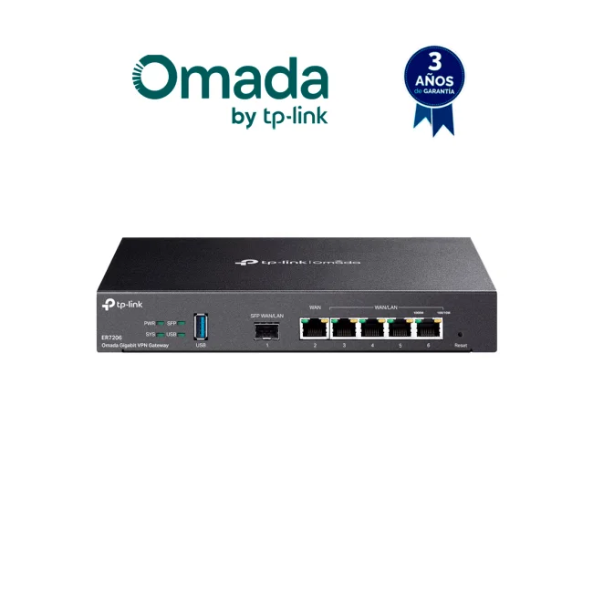 TP-Link Omada ER7206 enrutador Gigabit Ethernet Negro