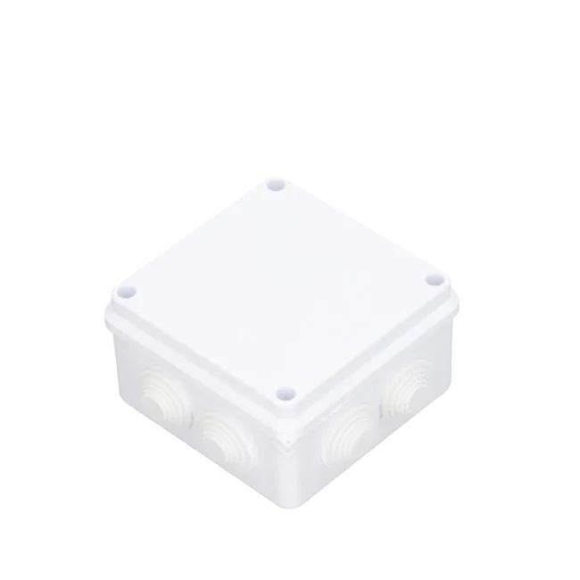 SAXXON PB100 - Caja de conexiones con 7 entradas / PVC libre de halógenos / Compatible con cámaras Bullet / Domo / Dimensiones 100 x 100 x 70 mm (Ancho x Alto x Fondo) / IP55