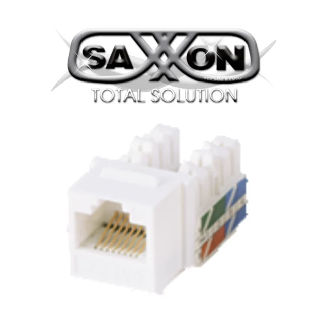 SAXXON M2656W - Modulo jack keystone RJ45 / 8 Hilos / CAT 6 / Compatible con calibres  AWG 22-26 / Color blanco