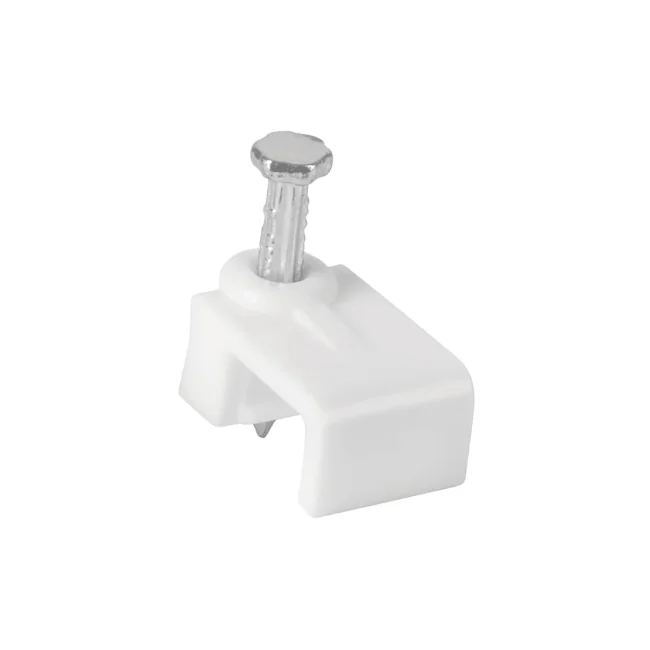 TCE LMG-NCC-5mm-WQ100 - Grapa cuadrada de pared / medida interna 5 mm / Altura 6 mm / Color blanco / Bolsa de 100 piezas
