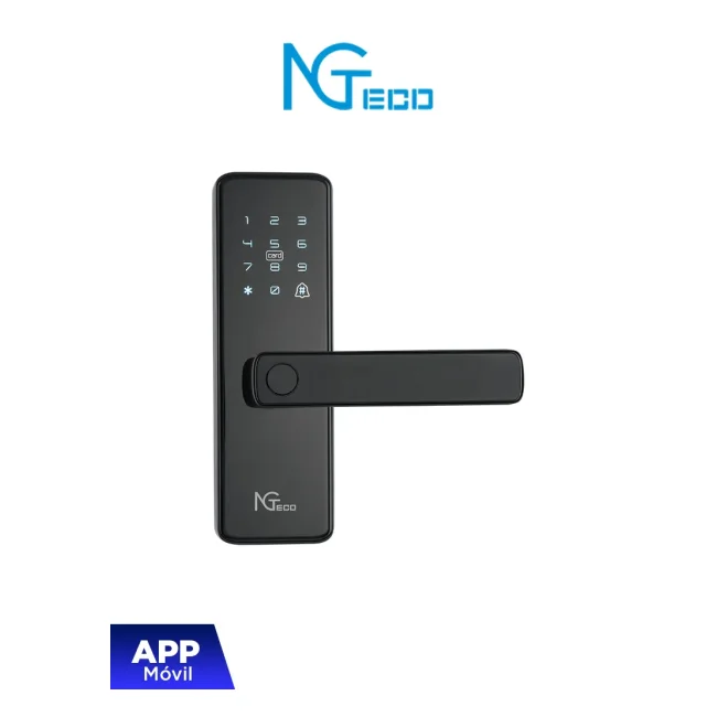 NGTECO SL01A730N Cerradura Inteligente Biométrica con WiFi / 300 usuarios / APP Móvil / Estilo americano / derecha o izquierda / Aperturas remotas
