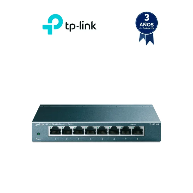 TP-Link TL-SG108 dispositivo de redes No administrado L2 Gigabit Ethernet (10/100/1000) Negro