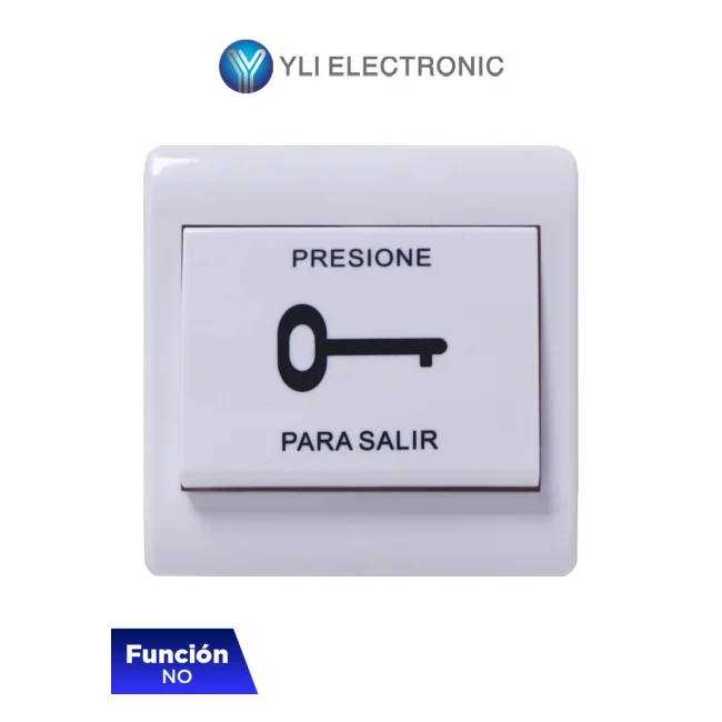 YLI PBK812 - Botón de Salida Mecánico, Carcasa Plástica, Función NO