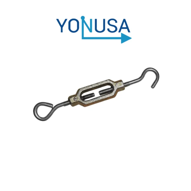 YONUSA TEN532Z - Tensor para líneas de cercas eléctricas YONUSA,  hechos de aleación de zinc, alta resistencia a la corrosión, armellas y gacho de alambre pulido calibre 10/ Resistencia de 70 Kg
