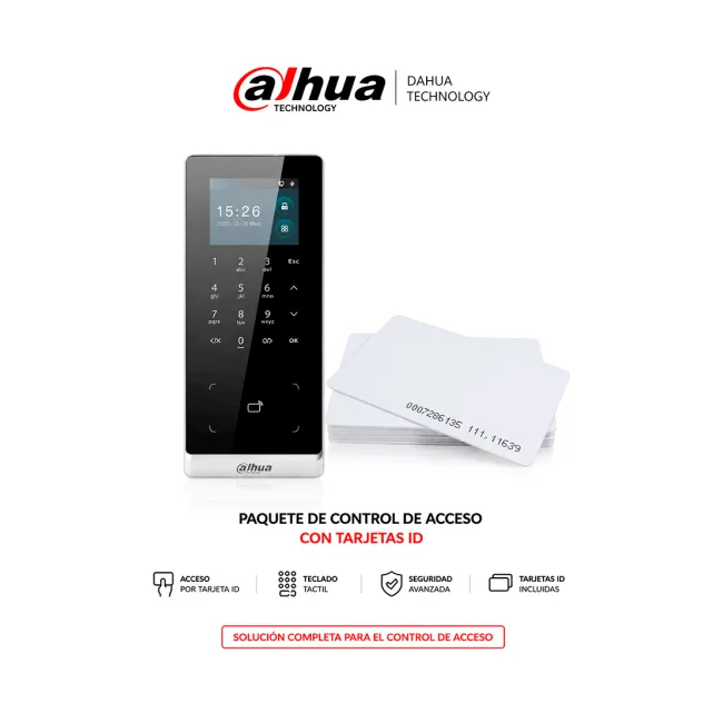 DAHUA ASI2201HDWIDEM - Paquete de Control de Acceso Wifi con 50 Tarjetas ID 125 Khz GRATIS