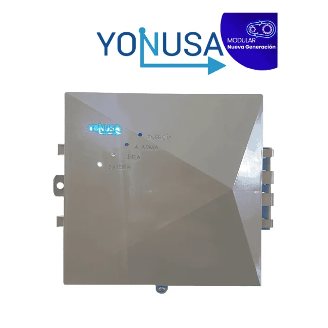 YONUSA EYM12000127NG - Energizador Modular para Cercos Eléctricos, Salida de Hasta 12,500 V, Alcance de 2,500 Metros Lineales (500 Metros en 5 Líneas), Alimentación 110/220 VAC, Compatible con Módulo WiFi, Bajo Consumo