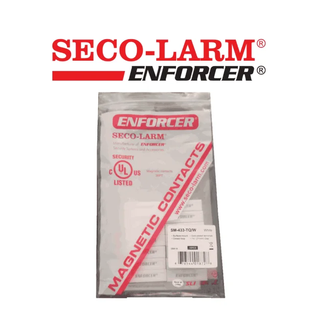 Seco-Larm 10PKW  -Paquete de 10 Contactos magnéticos SM433TQ/W  BLANCOS de sobreponer 1-1/4" (31mm) Gap Compatible paneles DSC / RISCO / BOSCH