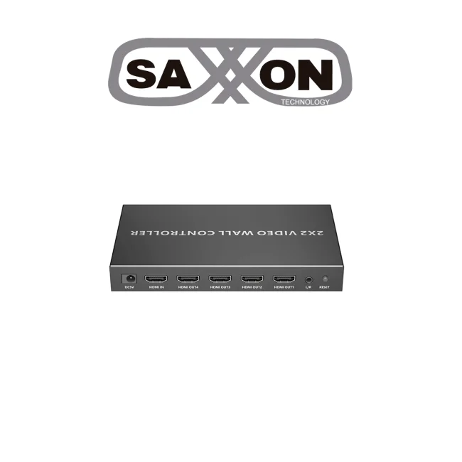 SAXXON LKV104VW- Controlador de Pantallas de 2 x 2/ Resolución 1080p a 60 Hz/ Distribuye 1 Entrada HDMI en 4 Pantallas/ Múltiples salidas de video/ 1 Salida de Audio/ Facil Instalación/