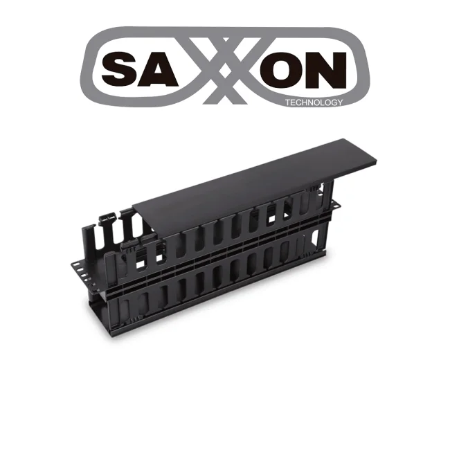 SAXXON J60610 - Organizador de cable horizontal para rack / Doble lado / Plastico / 2U