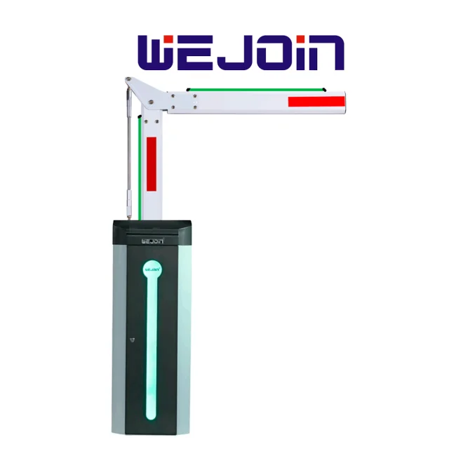 WEJOIN WJCB120VFIL33D90LED - Barrera Vehicular Izquierda con Led / Alto Flujo / Brazo Octagonal Articulado De 3 Metros A 90 Grados / 24 VDC / Velocidad 3 Segundos / Dirección Ajustable