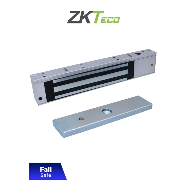 ZKTECO LM200LED - Cerradura Magnética para Uso Interior, Fuerza de Sujeción 200kg, 12/24 VCC, Fail Safe, Compatible con Puertas de Madera, Vidrio y Metálicas