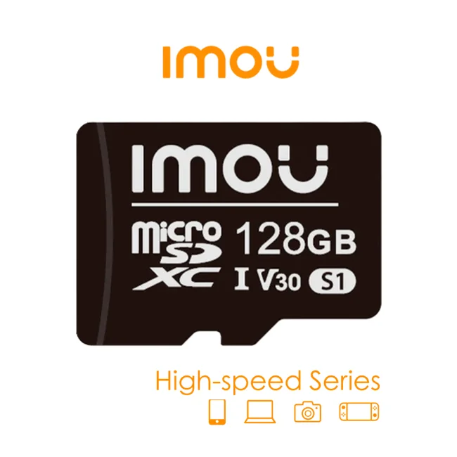 IMOU ST2-128-S1 - Memoria MicroSD de 128 Gb/ UHS-1, Clase 10, U3, V30/ 3D TLC NAND flash/ Velocidad de Lectura 95MB/s/ Ideal Para Cámaras de Seguridad.