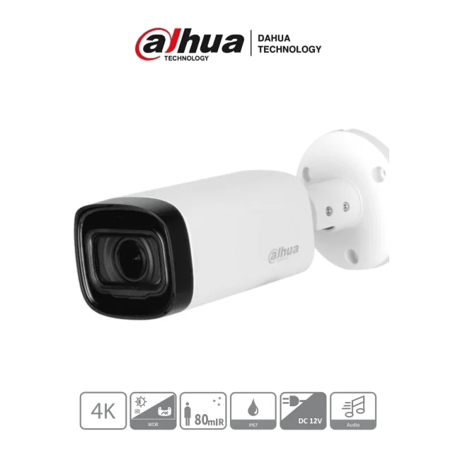 Dahua Technology DH-HAC-HFW1801RN-Z-A cámara de vigilancia Bala (forma) Cámara de seguridad CCTV Interior y exterior 3840 x 2160 Pixeles Techo/pared/Tubo