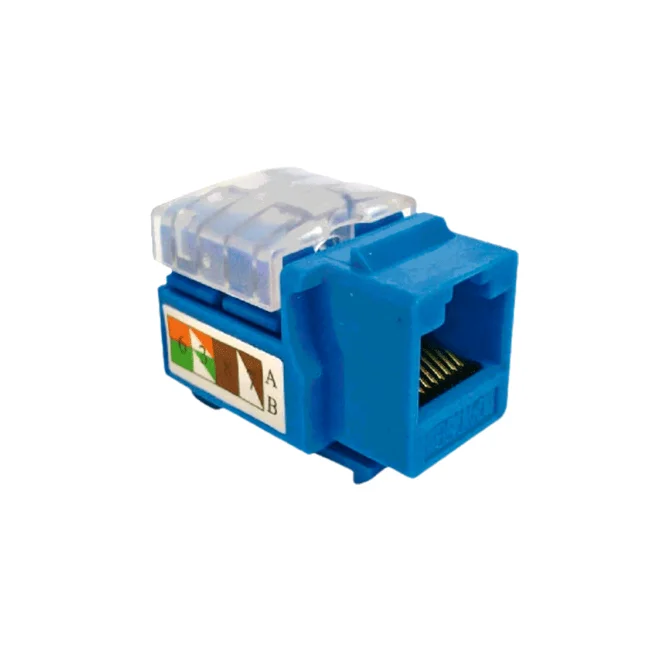 SAXXON M265C5B - Modulo jack keystone RJ45 / 8 Hilos / CAT 5E / Compatible con calibres  AWG 22-26 / Color azul