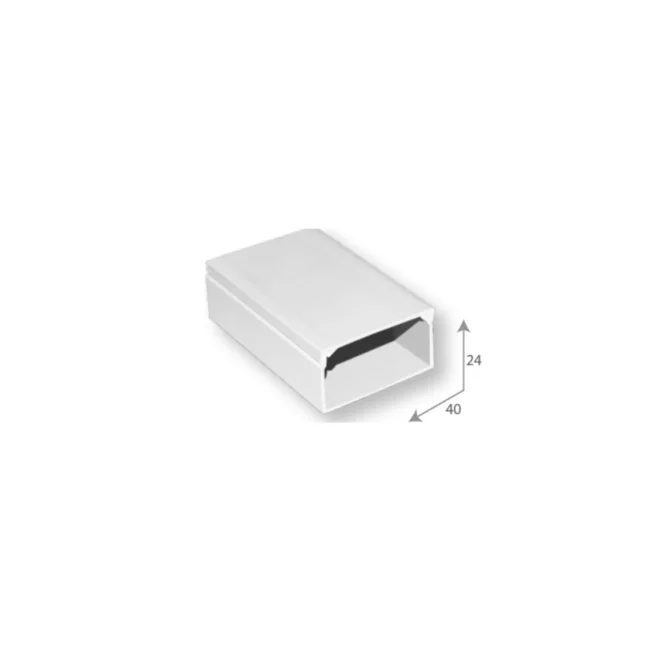 SBE TECH SBE-2440 - Canaleta plástica / PVC / Una vía / Alto 2.4 cm, Ancho 4 cm, Largo 2 metros