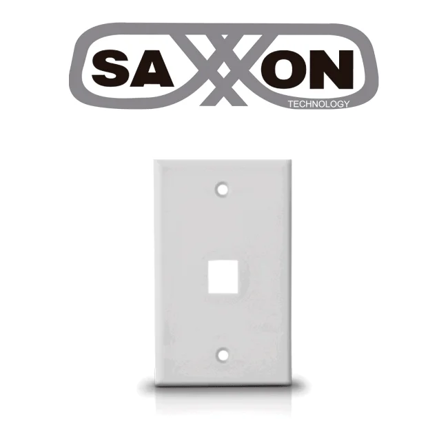 SAXXON A1751A - Placa de pared / Vertical / 1 Puerto tipo keystone / Color blanco