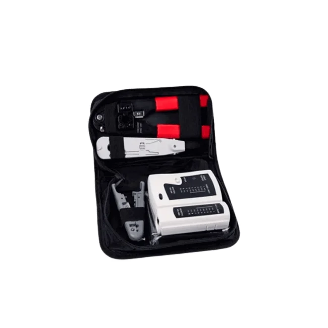 TCE LN-NET-TK-30 - Kit de Herramientas para Instalación de Redes, Probador de Cables, Ponchadoras RJ45, Pinza de Impacto y Pelacables UTP/STP