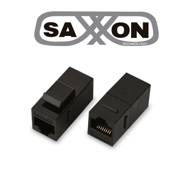 SAXXON M225 - Cople RJ45 / RJ45 Hembra a RJ45 hembra / CAT 5E / Color negro