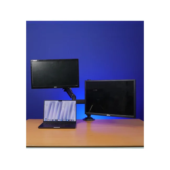 TCE H180  - Soporte de Escritorio Articulado para 2 monitores de 13 a 27" , Carga Máxima 9kg por brazo , VESA 75x75mm / 100x100mm , Ajuste de Inclinación y Rotación image 4