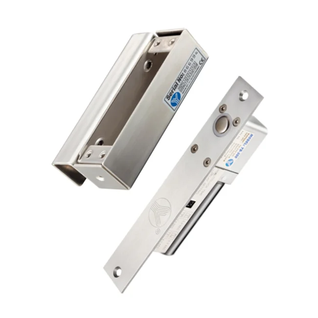 YLI YB300PACK - Paquete de cerradura de perno para control de acceso de puertas con retardo configurable de 3, 6 y 9 segundos incluye soporte de instalacion modelo YM600/ Voltaje dual 12 o 24 VDC