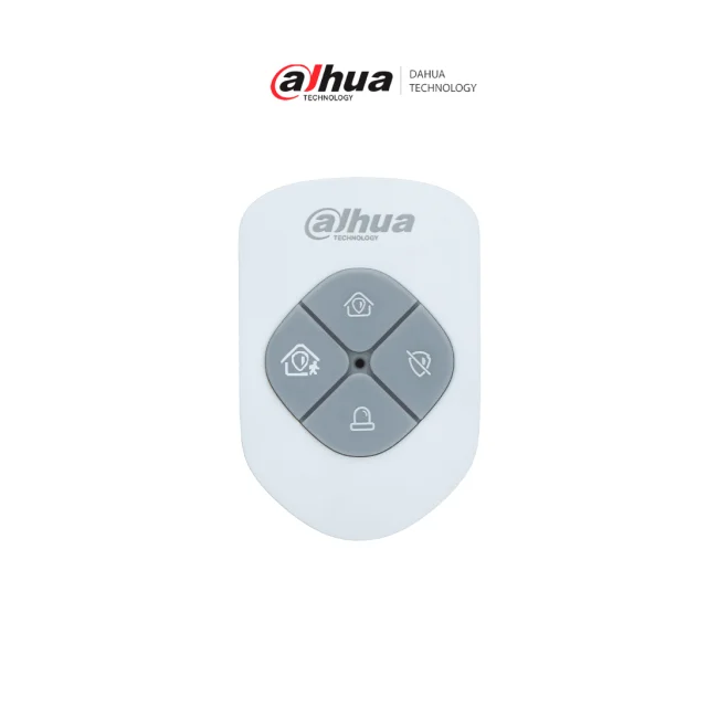 DAHUA DHI-ARA24-W2(915) - Control Remoto Tipo Llavero de 4 Botones, Compatible con el HUB 2.0 de 915 MHz, Armado - Desarmado - En Casa - Emergencia, Función de Salto de Frecuencia, Led Indicador de Estado Color Rojo o Verde, Airshield