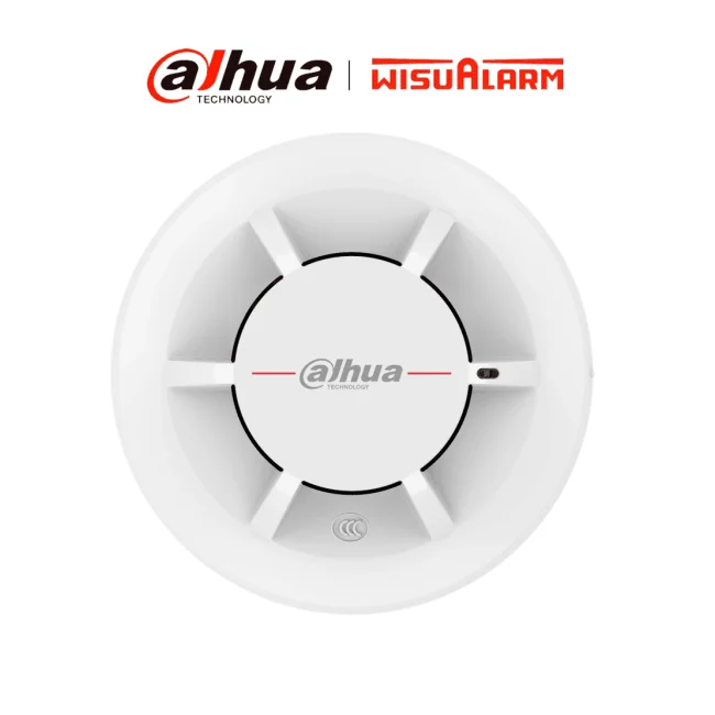 DAHUA WISUALARM DHI-HY-C131-Detector d Humo Fotoelectrico Convencional de 2 Hilos,Alarma visual y audible Con Cámara Fotoelectrica Dual para Detección Eficiente, Cumple con Estándar 54-7:2018,Algoritmo BLC d Ajuste Automático