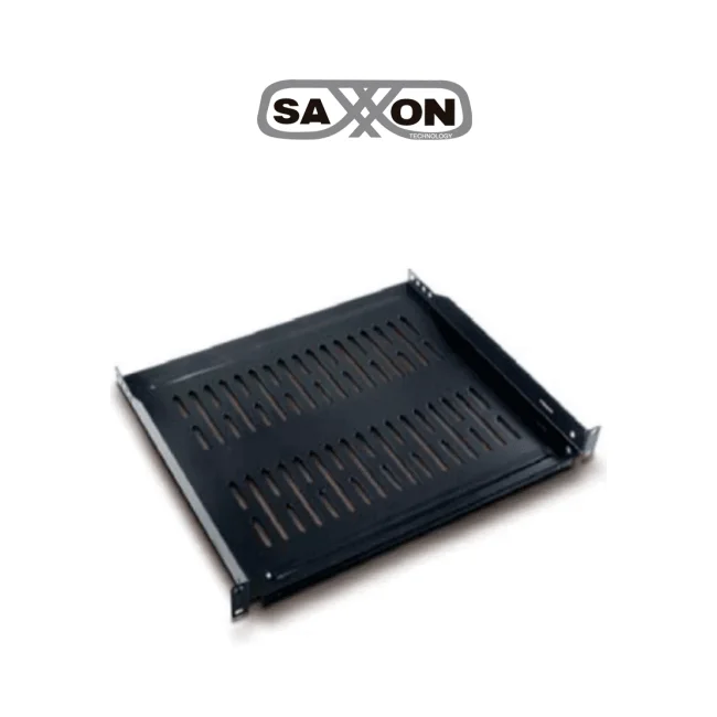 SAXXON 70140204-  Charola ventilada para monitor, 19" (48.26 cm) ancho x 14" (35.56 cm) profundidad, 2 UR, soporta 22 kg, acero.