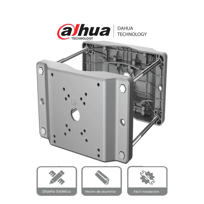 DAHUA DH-PFA153-SG - Montaje en Poste para Camaras PTZ y Cajas de Exterior/ Aluminio y Acero/ Compatible con Brazo  PFB710W-SG / Compatible con cámara DH-PSDW81642ML-A360-D237