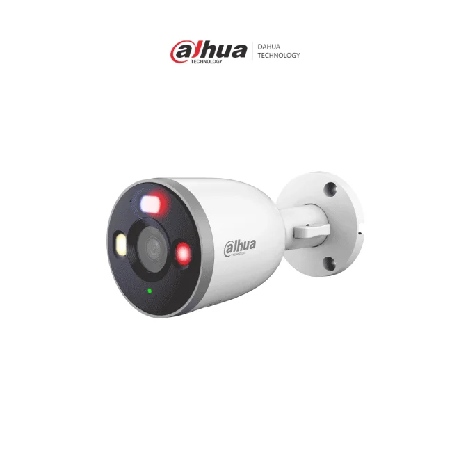 DAHUA DH-F3D-PV - Cámara IP Bullet WiFi de 3 Megapixeles full color + iluminador dual inteligente/ Alarma de luz y sonido/ Detección de humanos y vehículos/ Audio de dos vías/ 30m de IR y luz visible/ IP67/