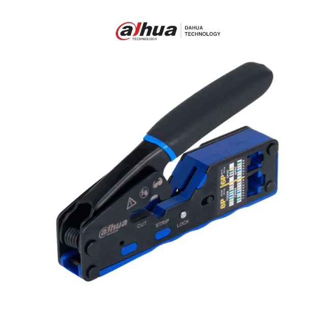 DAHUA DH-PFM914 - Herramienta de Terminado y Corte de Plugs RJ45 y RJ11 Pass Trough/ Multifunciones Cortador y Pelador de Cable Fabricada en Acero A3, Mango Ergonomico PP y TPR/