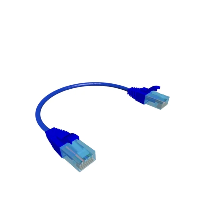 SBE TECH SBE-PCC60.2M-BL28 - Patch cord cat. 6 DIAMETRO REDUCIDO 28 AWG con bota inyectada color azul, 20 cm