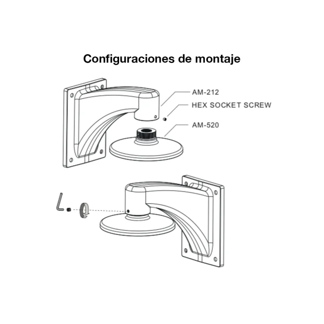 VIVOTEK AM-520_V05 - Soporte de montaje para camaras domo y fisheye, para exterior, Conector hembra 3/4" NPT,  Conector macho 1-1/2" PS image 3