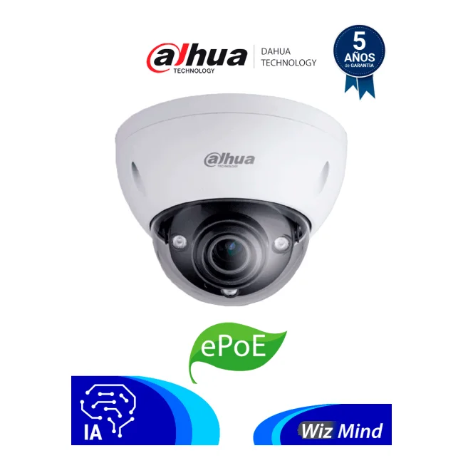 DAHUA IPC-HDBW5231EN-ZE-HDMI - Cámara IP Domo Antivandálica Resolución de 2 MP/ Lente Mot. 2.7 a 13.5mm/ ∢ 101°-31°/ IR 50 mts/ IA WizMind/ Det. Facial/ Prot. Perimetral/ Starlight/ ePoE/ WDR/ H.265/ IP67/ IK10/ E&S Alarma/ E&S Audio/ Salida HDMI