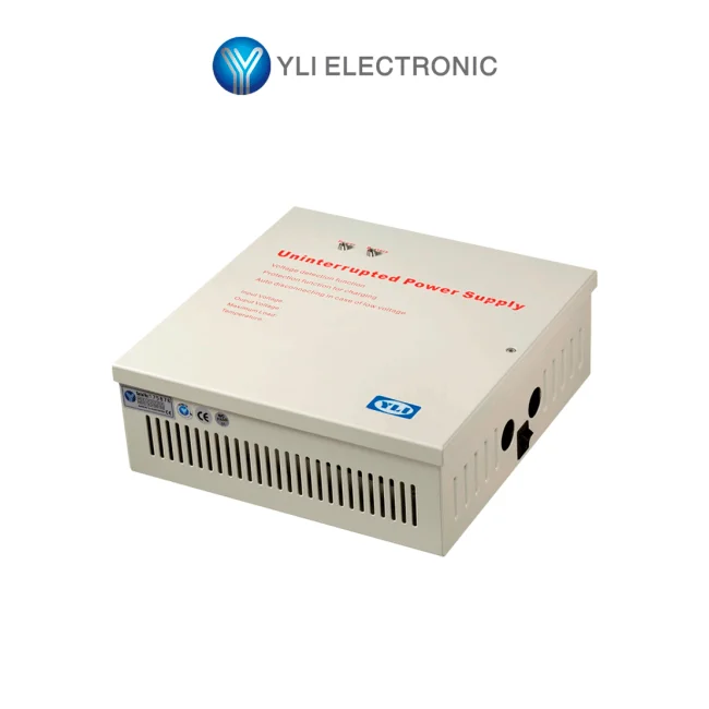 YLI YP902123 - Fuente de Energía para Control de Acceso con Gabinete: Incluye Relevador NO/NC, Protección contra Cortocircuitos y Soporte para Batería de Respaldo