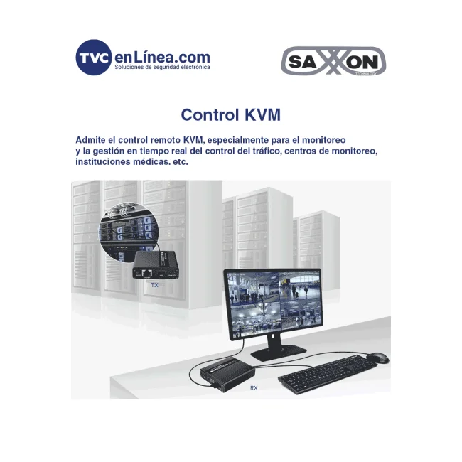 SAXXON LKV223KVM - Kit Extensor KVM de Video HDMI y Puerto USB/ 1080P @ 60 Hz/ HDR/ Hasta 70 metros con Cat6/6A/7/ Cero latencia/ Loop HDMI en Transmisor/ Salida de audio/ Función EDID/ image 5