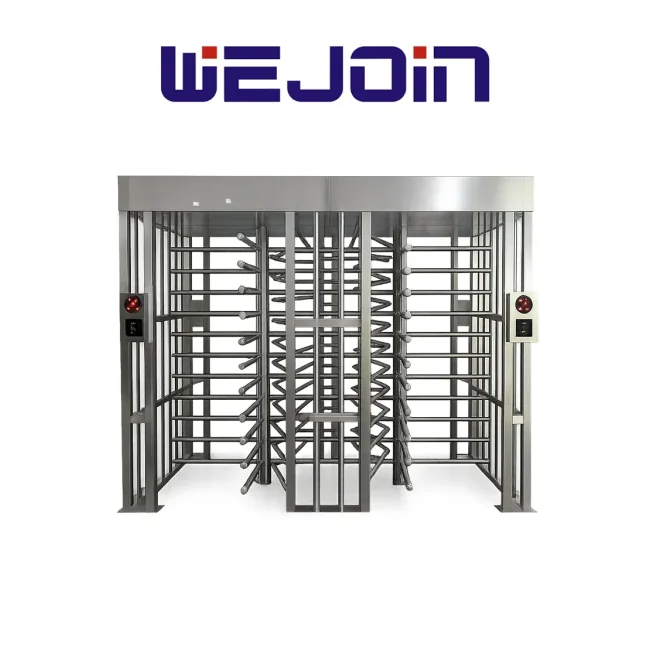 WEJOIN WJFTH613B - Torniquete de Cuerpo Completo Full Height Doble Carril para Control de Acceso / Uso Exterior / Compatible con RFID, Huella y QR / Seguridad Industrial / 5 Millones de Ciclos