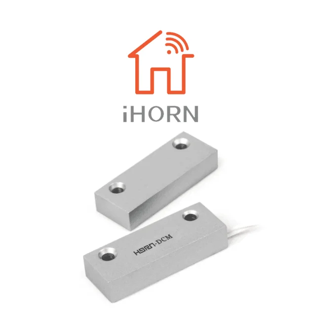 IHORN HO03F - Contacto Magnético Alámbrico de Metal. Compatible Con DSC / RISCO / IHORN / Salida N.C.