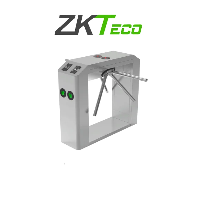 ZKTECO TS2200PRO - Torniquete Trípode Doble Carril Bidireccional / Semiautomático / Acero Inoxidable / Indicadores LED / 110V / Exterior Protegido / Requiere lectores y Panel