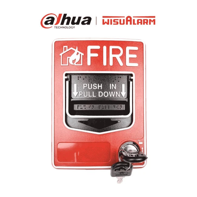 DAHUA WISUALARM DHI-HY-C124 - Estación manual con doble acción convencional, 2 Hilos, Certificado CE, 9-28V CD, Fácil instalación
