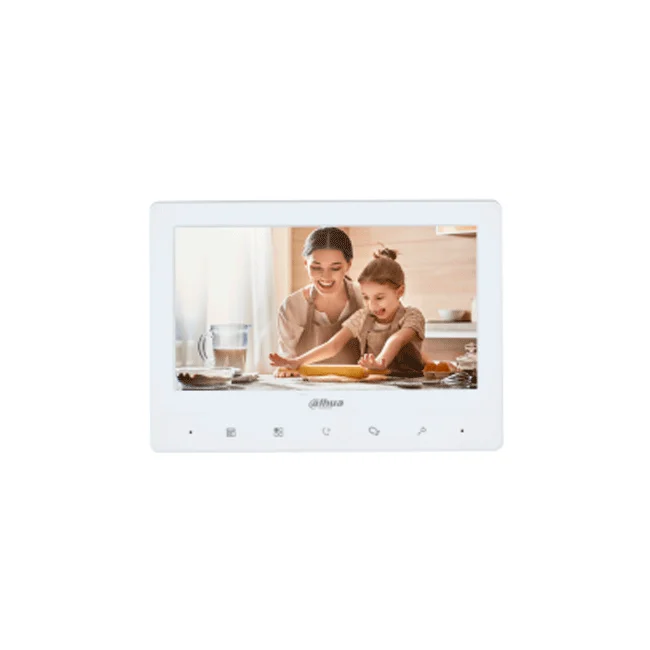 DAHUA KTA02M - Kit de videoportero analógico con frente de calle metálico y cámara de 1.3 MP, DWDR e IR automático. Incluye monitor TFT de 7", entrada y salida de audio, y soporte para botón de salida. Ideal para seguridad y comodidad image 2